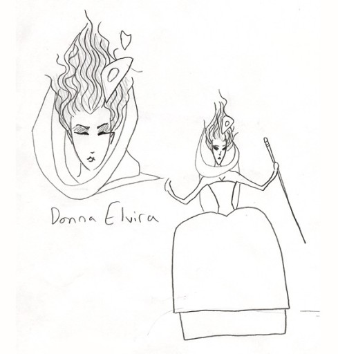 Donna Elvira costume sketch for my Don Giovanni photos